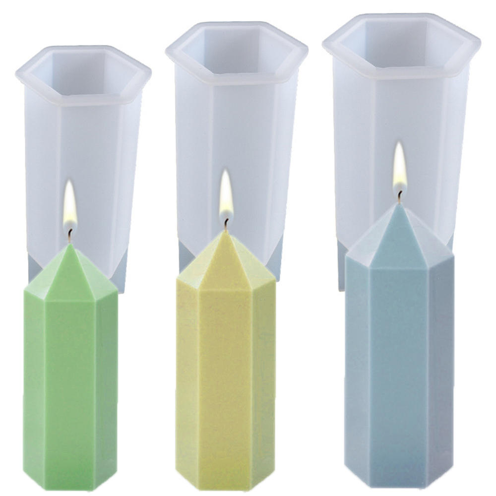 Soap Making Lab - 3D Hexagonal Column Candle Molds Silicone