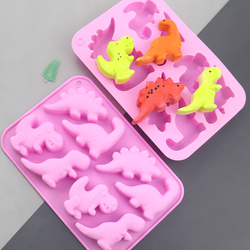 Soap Making Equipment - Blues Wholesale 8 Dinosaurs Cartoon Silicone