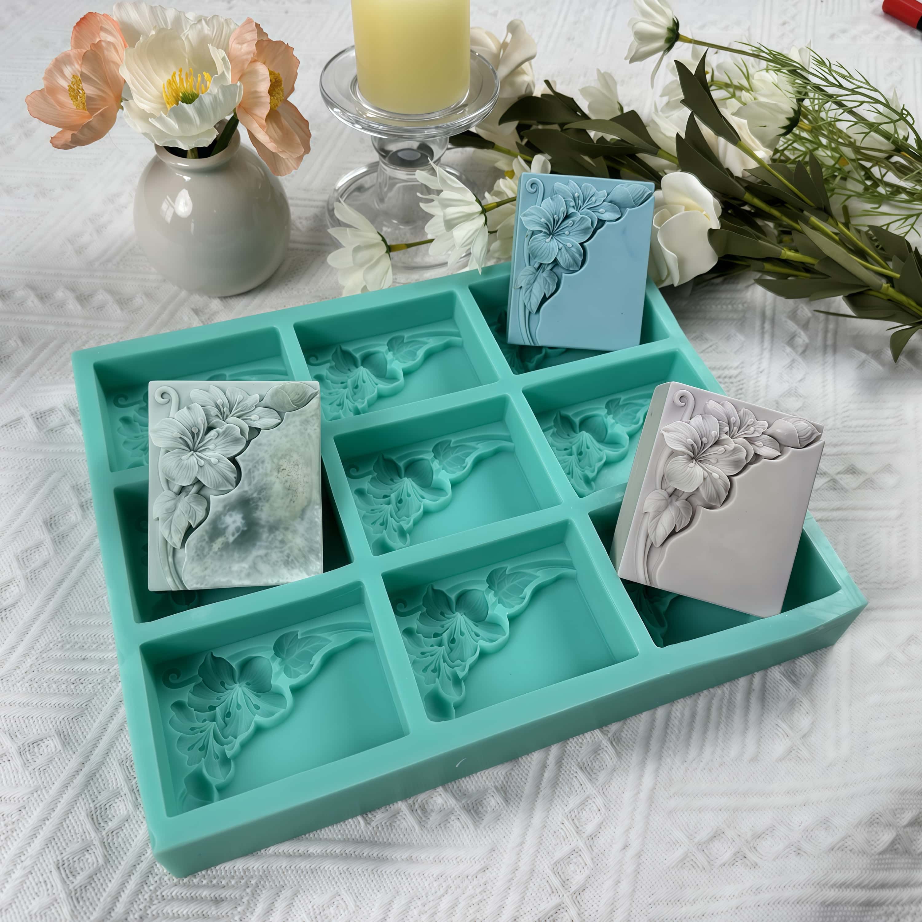 9 Cavities Tung Flower Soap Mo - Soap Making Ideas 评论和价格
