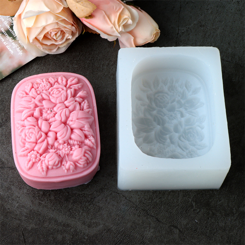 Square Floral Silicone Soap Mo - Soap Making Home 评论和价格