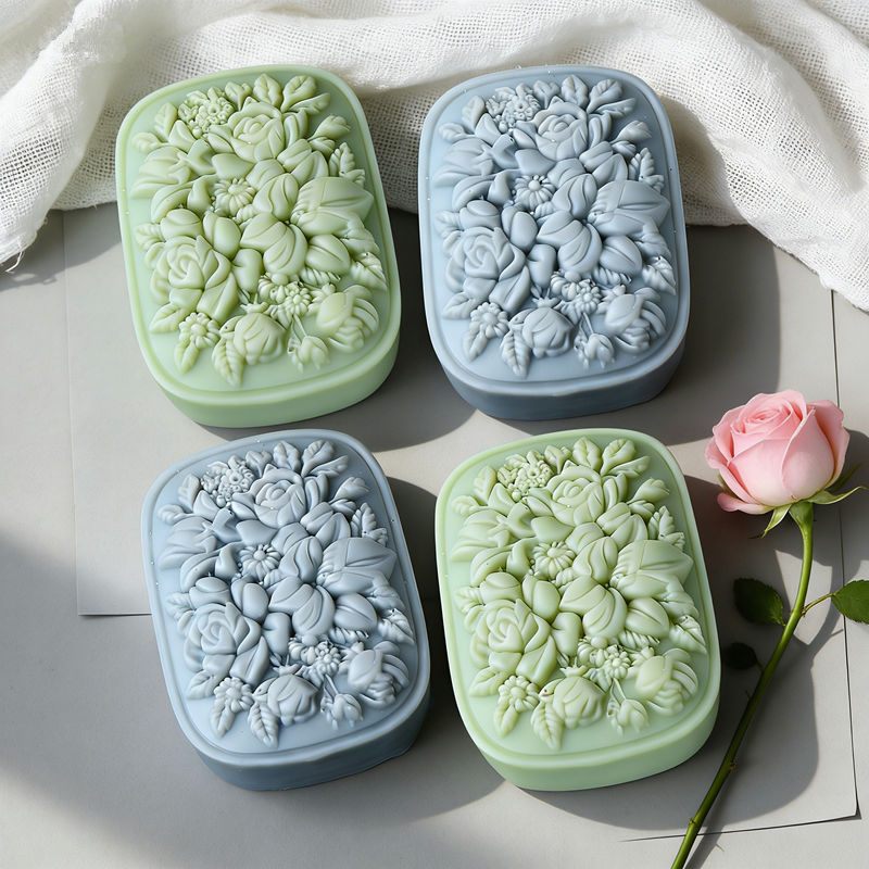 Square Floral Silicone Soap Mo - Soap Making Home 评论和价格
