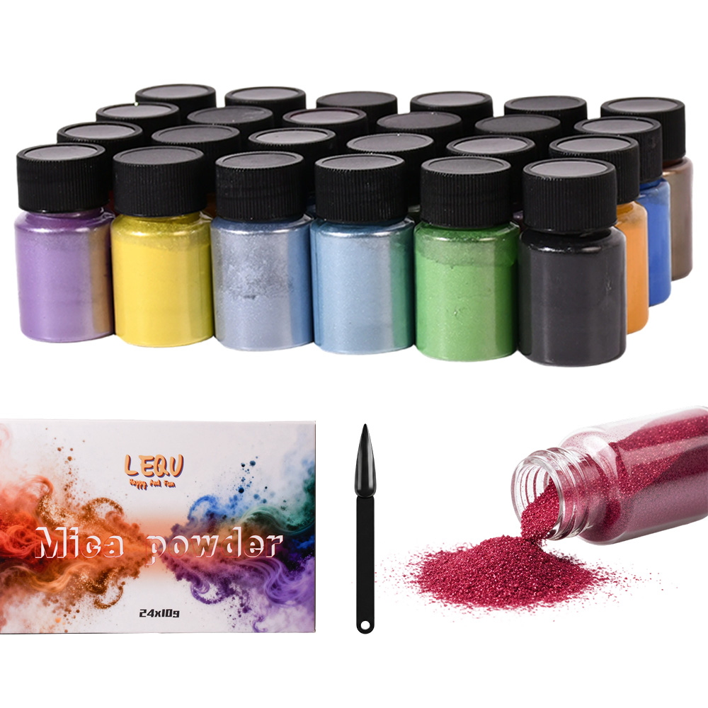 24-Color Chameleon Mica Powder - Mica Powder Colorant 评论和价格